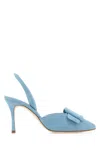 Manolo Blahnik Maysli 70 Suede Slingback Pump In Mblu