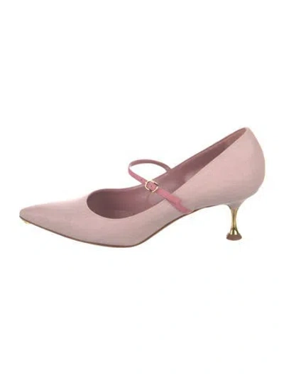 Pre-owned Manolo Blahnik Linen Pumps In Pink