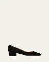 Manolo Blahnik Lista Suede Pumps In Black