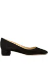 Manolo Blahnik Listony Samba Tondo Suede Pumps In Black