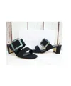 Manolo Blahnik Logo High-heeled Sandals In Black