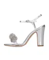 Manolo Blahnik Logo High-heeled Sandals In Gray