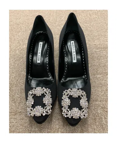 Manolo Blahnik Logo High Heels In Black