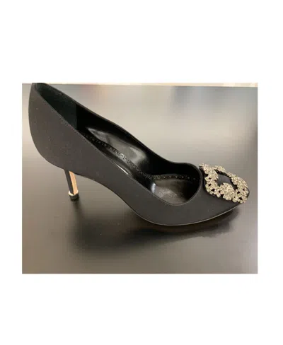 Manolo Blahnik Logo High Heels In Black