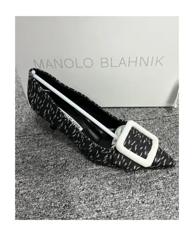 Manolo Blahnik Logo High Heels In Black