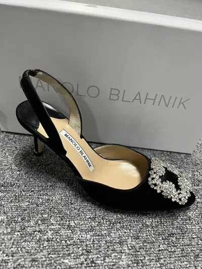 Manolo Blahnik Logo High Heels In Black