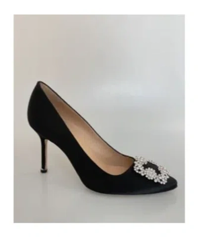 Manolo Blahnik Logo High Heels In Black