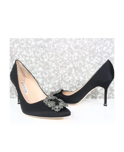 Manolo Blahnik Logo High Heels In Black