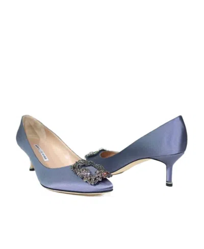 Manolo Blahnik Logo High Heels In Blue