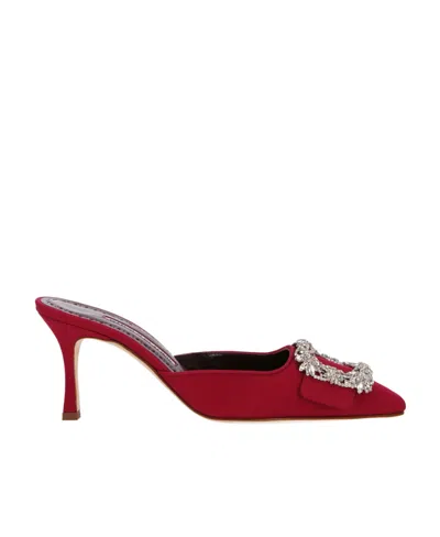 Manolo Blahnik Logo High Heels In Red