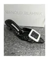 Manolo Blahnik Logo Muller High Heels In Black