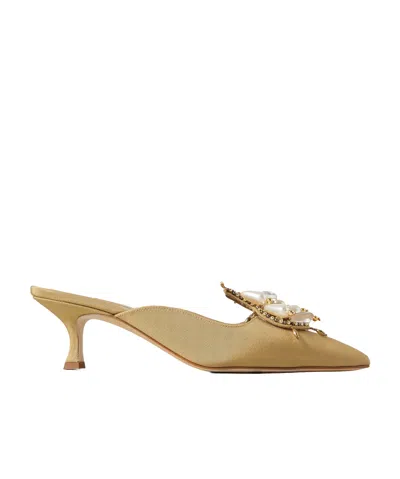 Manolo Blahnik Logo Muller Shoes In Nude | ModeSens
