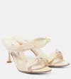 Manolo Blahnik Natural Bow Slip On Heels In Beige