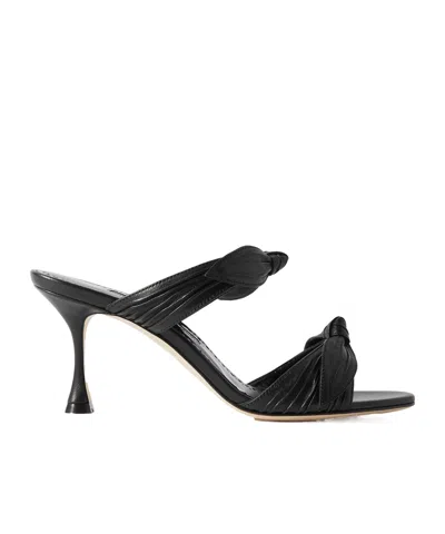 Manolo Blahnik Lollo Bow-trimmed High-heeled Sandals In Black