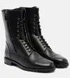 Manolo Blahnik Lugata Leather Combat Boots In Black