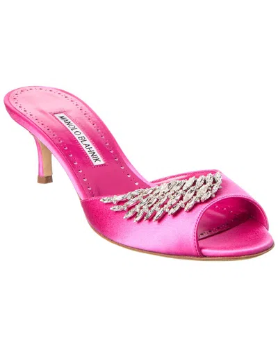 MANOLO BLAHNIK LUMADA 50 SATIN MULE