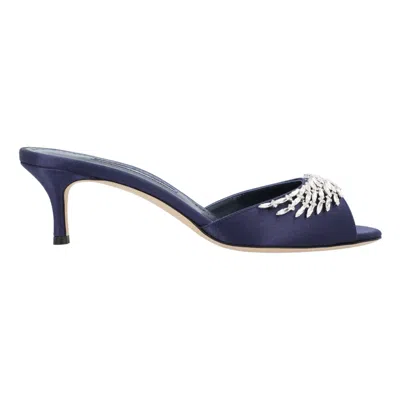 MANOLO BLAHNIK MANOLO BLAHNIK LUMADA FABIO 050 MULE BLUE
