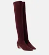 Manolo Blahnik Lupasca Suede Over-the-knee Boots In Black
