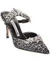 Manolo Blahnik Lurum 90 Jacquard Mule In Grey
