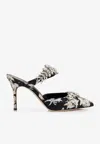 Manolo Blahnik Lurum 90 Jacquard Mule In Black