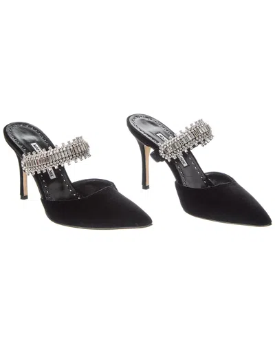MANOLO BLAHNIK MANOLO BLAHNIK LUTARA 90 VELVET PUMP (AUTHENTIC PRE-LOVED)