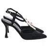 Manolo Blahnik Mabala 90 Embellished Pumps In Black Velvet In Animal Print