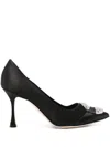 Manolo Blahnik Maida 90mm Suede Pumps In Schwarz