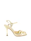 Manolo Blahnik Maka Nak 105 Metallic Leather Sandals