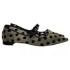 Manolo Blahnik Manolo Blanhnik Campari Polka Dot Mary Jane Flats In White Polyamide In White