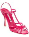 Manolo Blahnik Marana 105 Leather Sandal In Pink