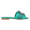 Manolo Blahnik Martamod Flat Green In Green