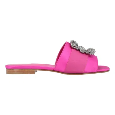 Manolo Blahnik Martamod Flat Purple In Pink