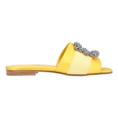 MANOLO BLAHNIK MARTAMOD FLAT YELLOW