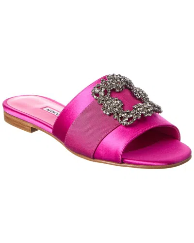 Manolo Blahnik Martamod Satin Sandal In Purple
