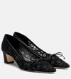Manolo Blahnik Martebal 50 Lace Bow-detail Pumps In Black