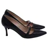 Manolo Blahnik Mary Jane Pointed-toe Pumps In Black Leather In Black