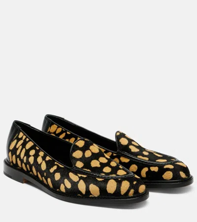 Manolo Blahnik Maxy Leather-trimmed Leopard-print Calf Hair Loafers In Multi