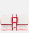 Manolo Blahnik Maycap Raffia-effect Clutch In White