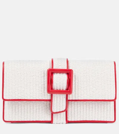 Manolo Blahnik Maycap Raffia-effect Clutch In White