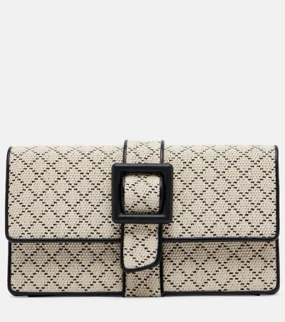 Manolo Blahnik Maycap Raffia-effect Clutch In Brown