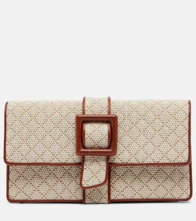 Manolo Blahnik Maycap Raffia-effect Clutch In Brown