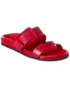 Manolo Blahnik Mayfu Fussbett Croco Slide Sandals In Red