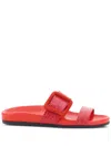Manolo Blahnik Round Head Slippers In Red