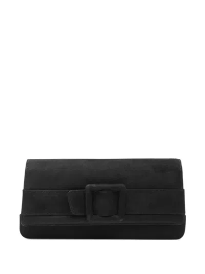 Manolo Blahnik Maygot Buckle Clutch Bag In Black