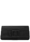 Manolo Blahnik Maygot Suede Clutch In Black