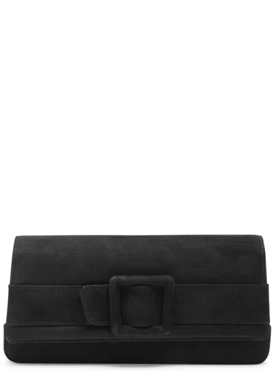 Manolo Blahnik Maygot Suede Clutch In Black