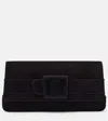 Manolo Blahnik Maygot Suede Clutch In Black