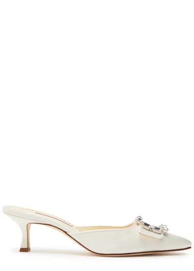 Manolo Blahnik Mayjou 50 Embellished Satin Pumps In Multi