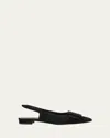 Manolo Blahnik Maylura Suede Slingback Ballerina Flats In Black
