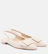 Manolo Blahnik Maylura Suede Slingback Ballerina Flats In Neutral